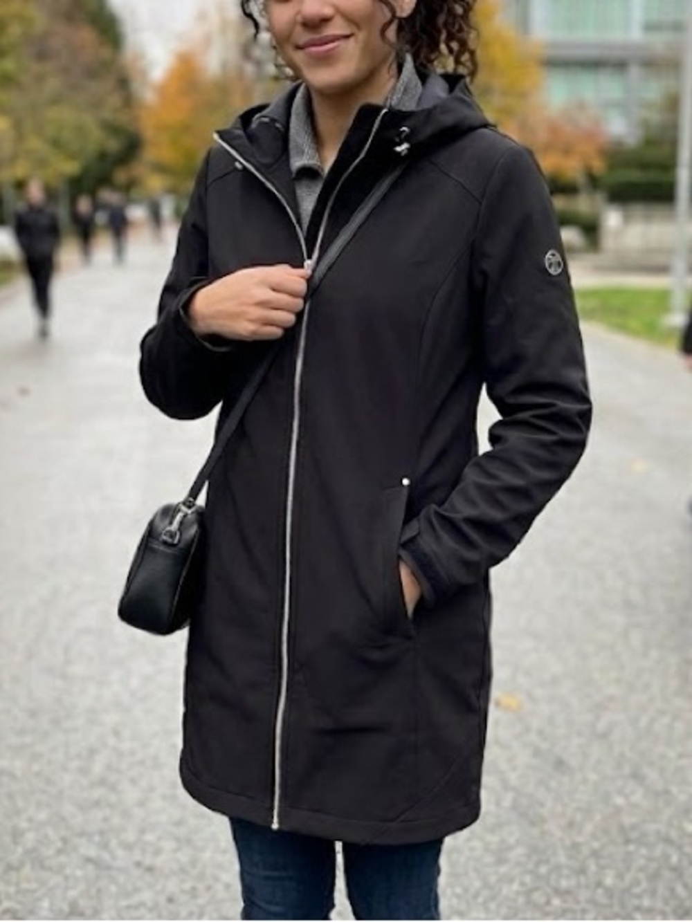 Calvin Klein Black Water Resistant Softshell Hooded Jacket - Fits like Medium